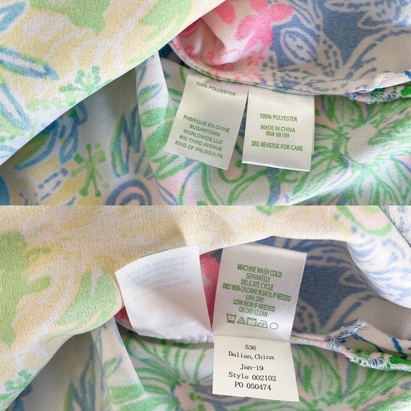 Lilly Pulitzer Donna Tunic Top Multi Colored Floral Cheek To Cheek Zip Up XSmall - Picture 6 of 11